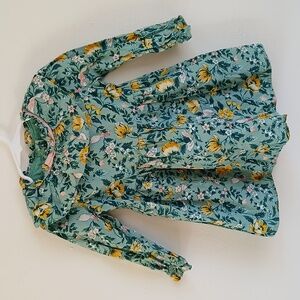 JANIE AND JACK FLORAL RUFFLE BOW COLLAR DRESS